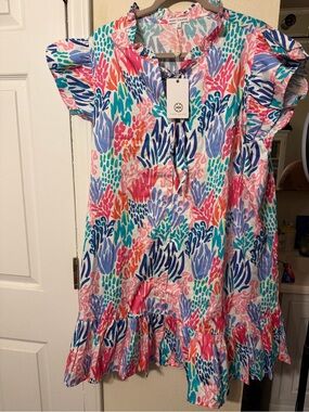 Mary Square Women’s Multicolor Floral Ruffle Dress